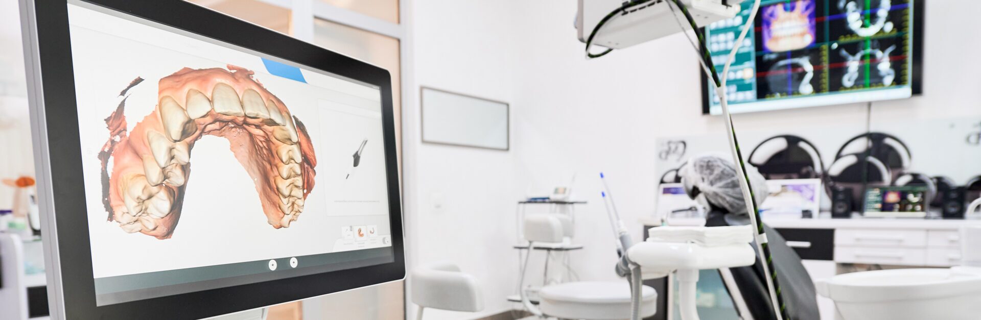 dental clinic with advanced computer screen.